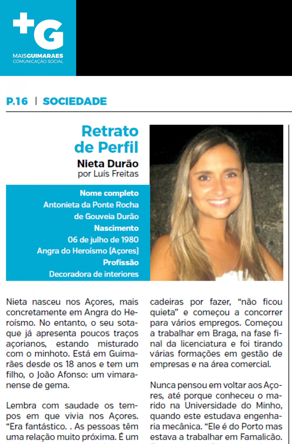 Mais Guimarães Magazine about Nieta